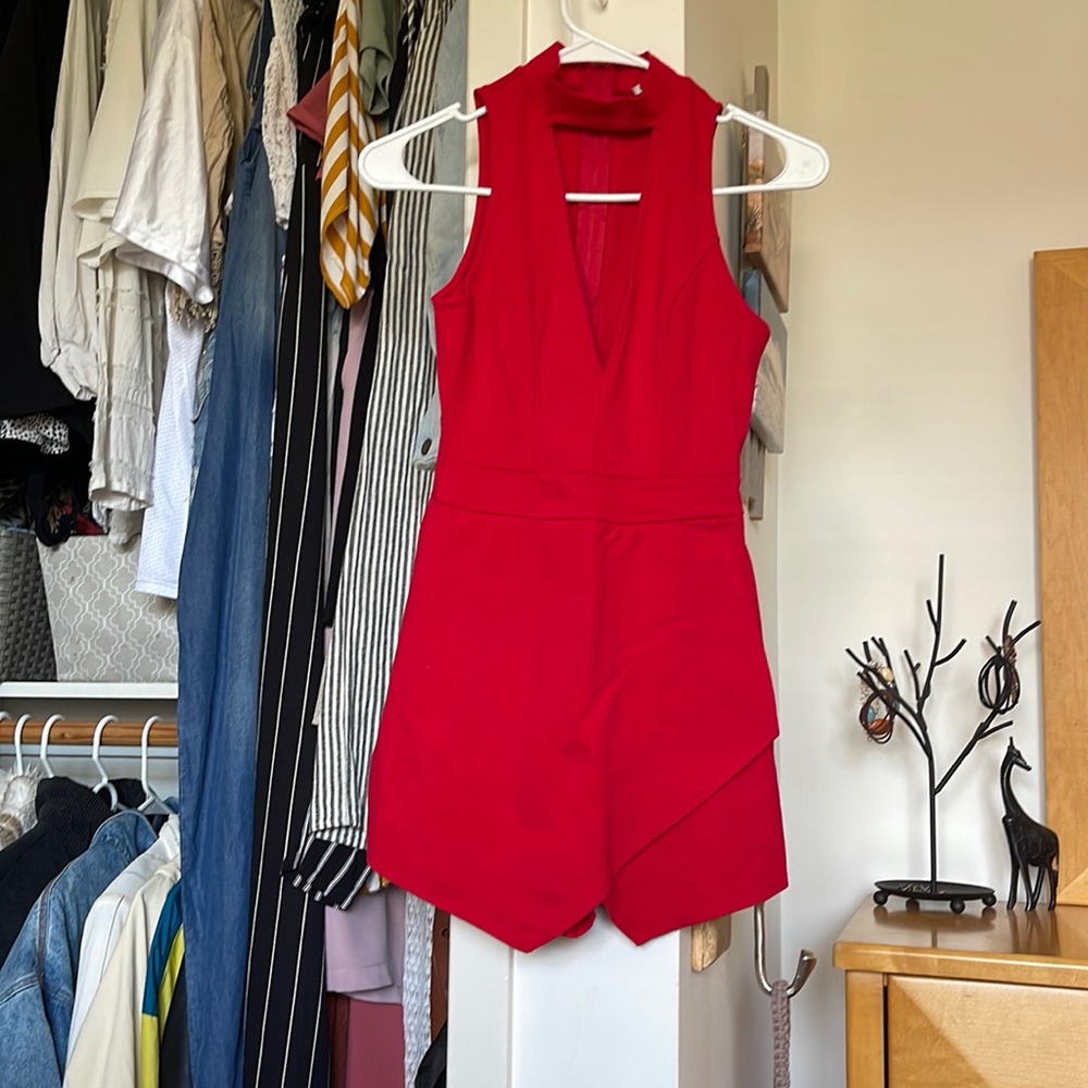 New really cute red Charlotte Russe romper!